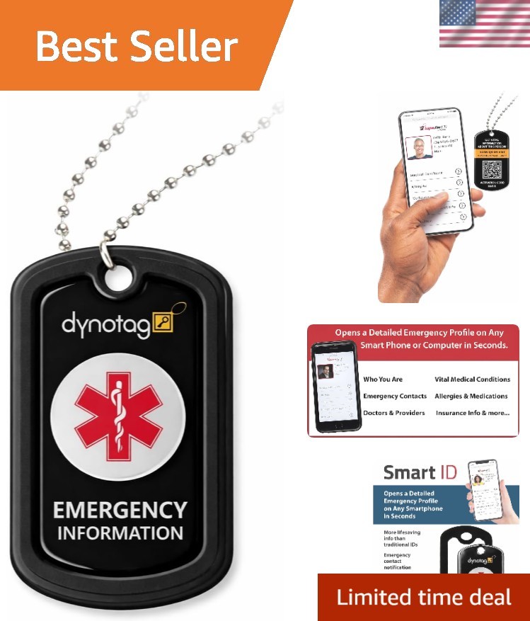 SuperAlert Medical Alert Pendant for Men & Women | Smart Medical ID with Deta…