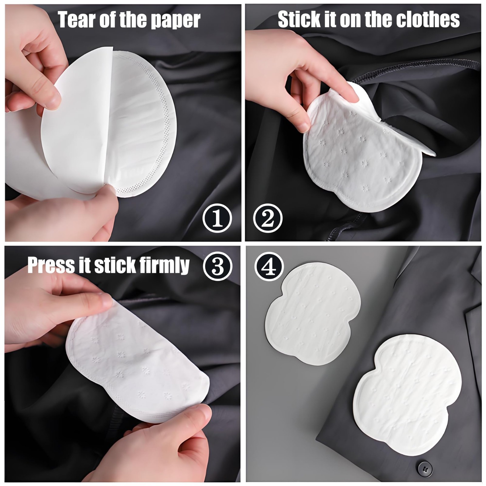 100 Pcs Disposable Underarm Sweat Pads + 2 Rolls Collar Liner Tape – Ultra Thin