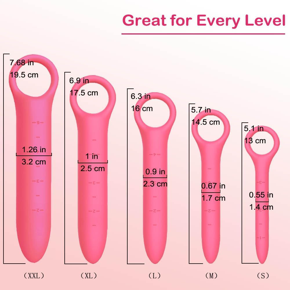 5-Pack Silicone Dilators for Pelvic Floor for Women with Fine Scales, Pelvic Wan