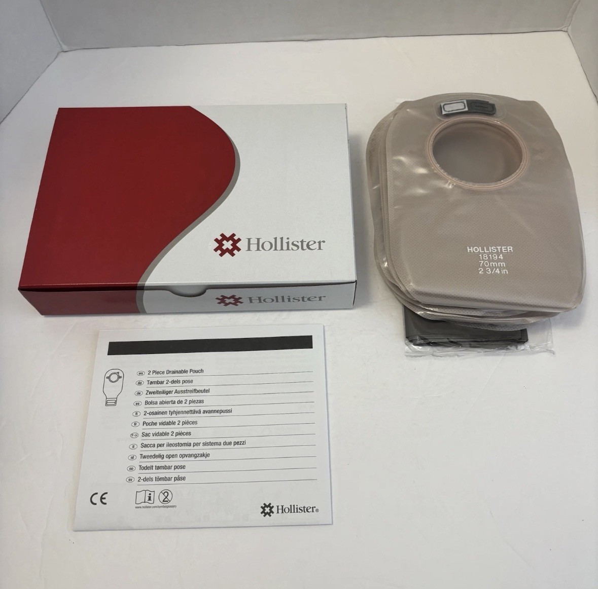 10 Hollister 18194 New Image 2-Piece Drainable Ostomy Pouches 2-3/4″ Flange