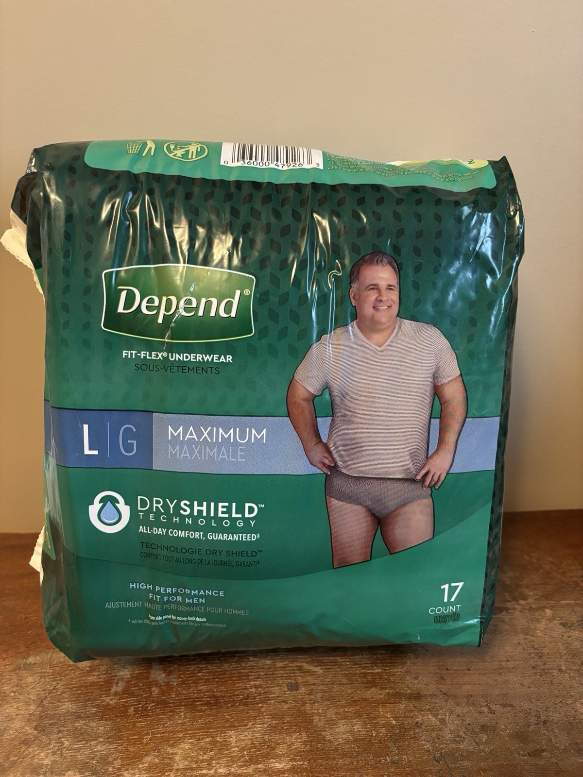 Depends Fit-Flex Underwear Men Size Large Max Absorb 17ct – Gray – Free Ship