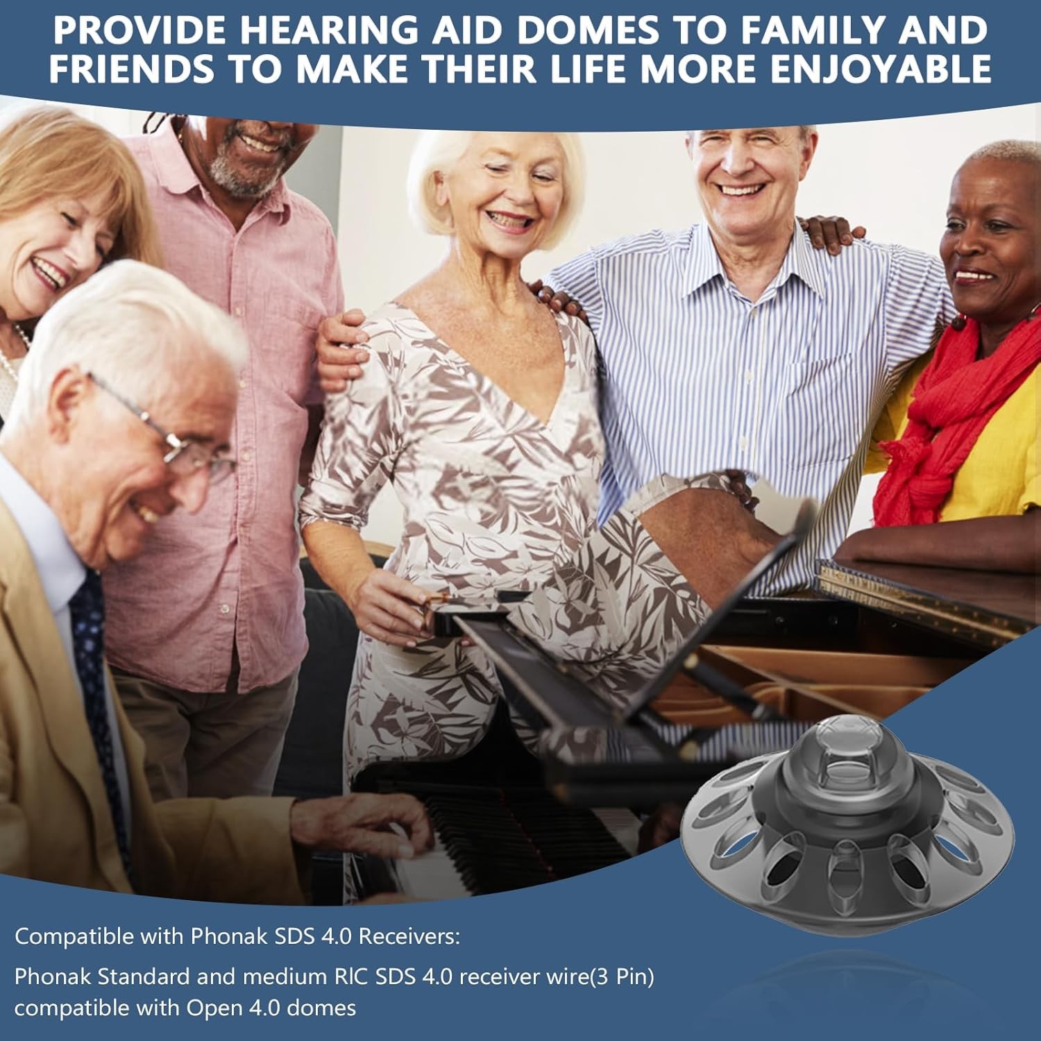 20pcs Phonak Open Hearing Aid Domes Medium Size (0.35 Inch=9mm) Ideal for Phonak