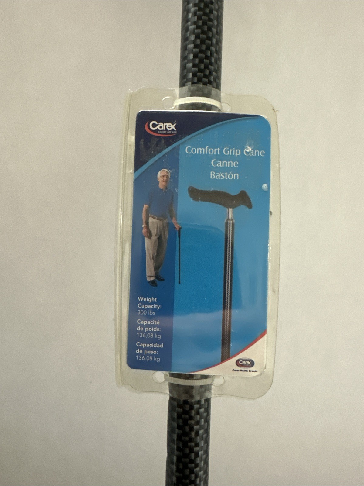 Carex Carbon Gray Comfort Grip Walking Cane 2360101510