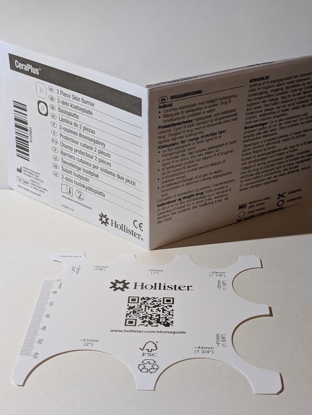 #11703 HOLLISTER CERA PLUS SKIN BARRIER, SOFT CONVEX W/TAPE. EXP. 2031