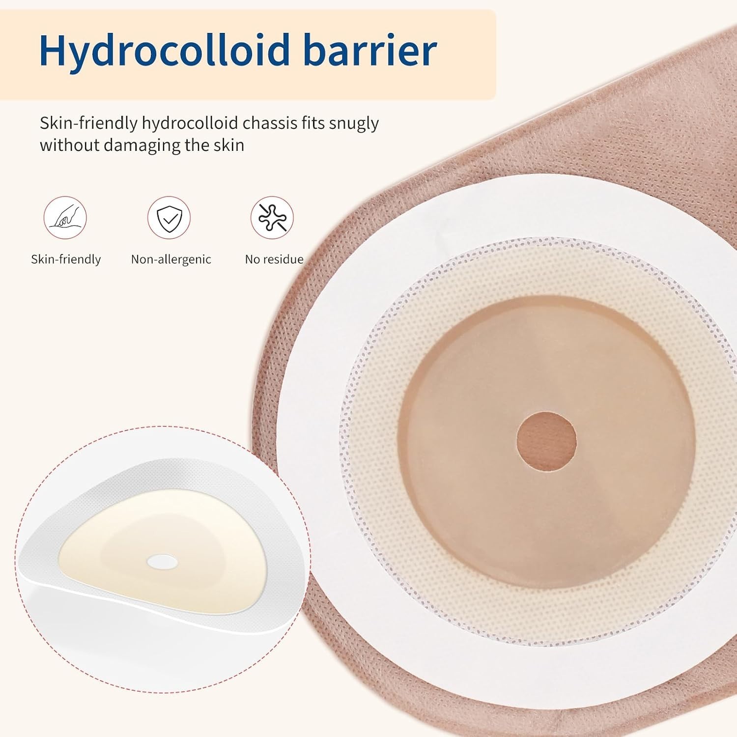20PCS Colostomy Ostomy Bags with Air Exhaust Vent 65mm Max One-Piece Drainable