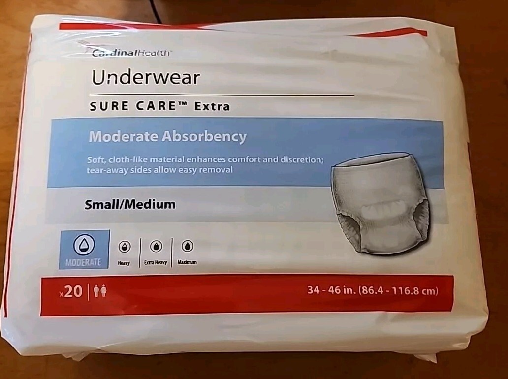 CardinalHealth Small Sure Care Extra Moderate Absorbency 20 Pack