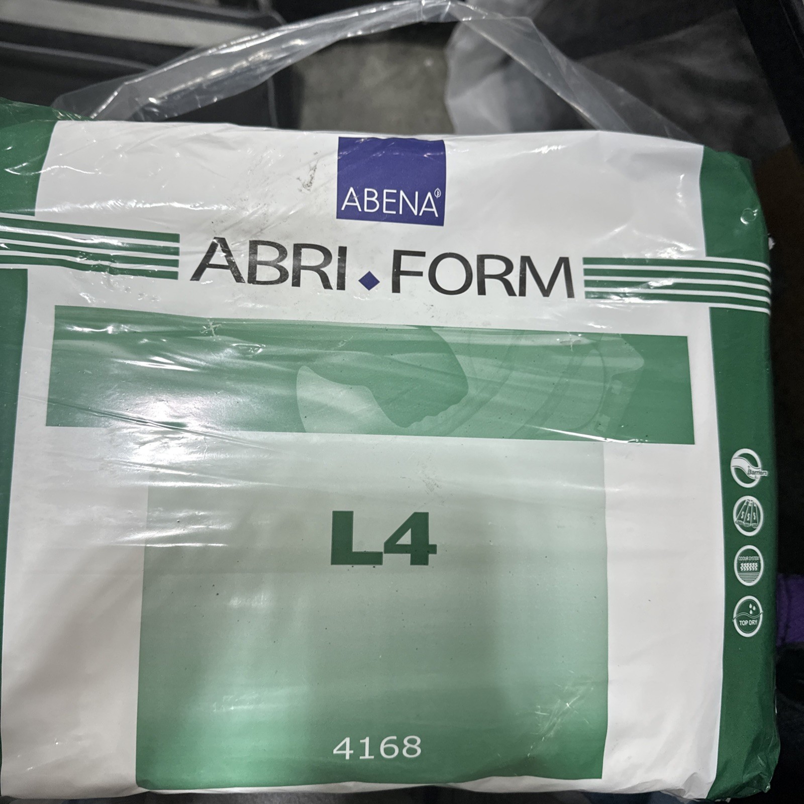 Abena 4168 Abri-Form Comfort L4 Absorbent Adult Briefs – White, Large, 12 count