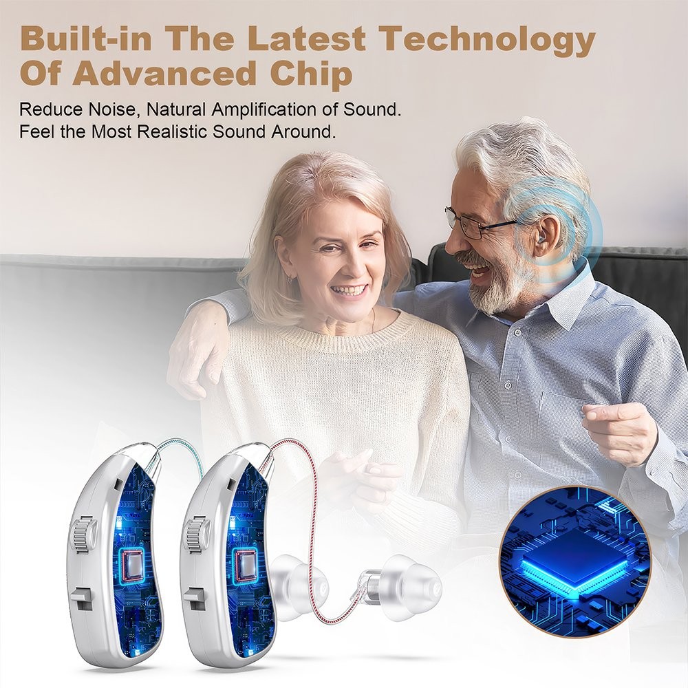 Rechargeable Digital LCD Sound Hearing Aids Voice Enhancer Amplifier for Seniors
