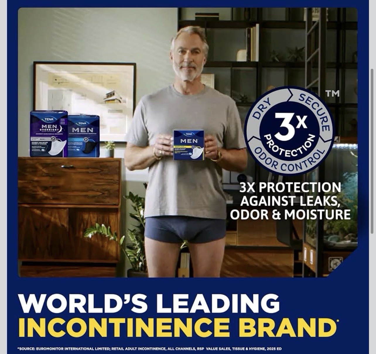 TENA Incontinence Guards for Men Maximum Absorbency 144 Ct