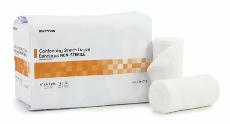 McKesson Conforming Stretch Bandage Poly Blend 4 In X 4.1 Yrd, Bag of 12