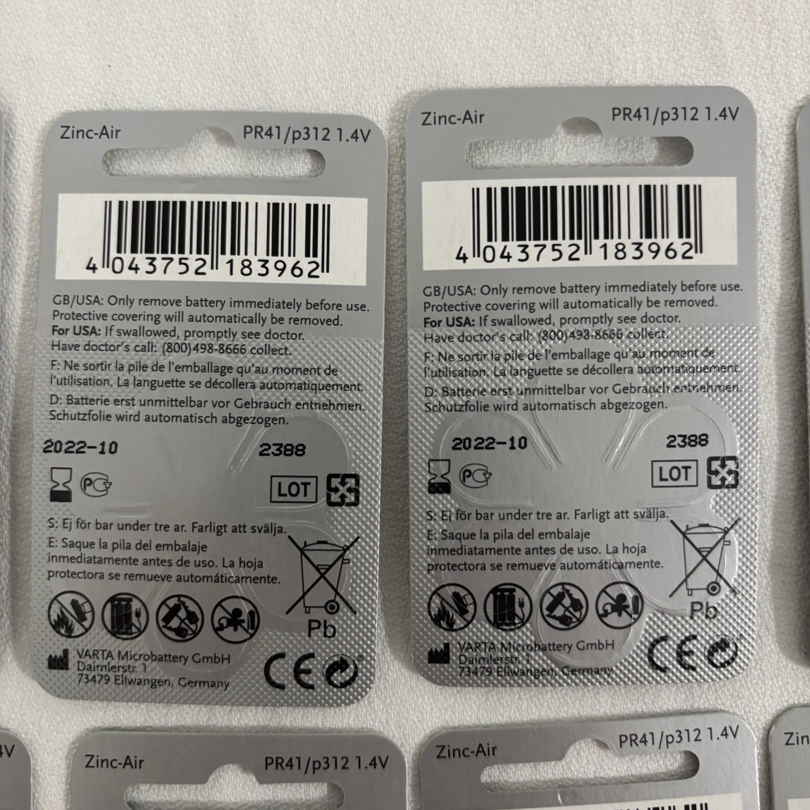 Power One Hearing Aid Batteries P312 20 New Packs 120 Total Exp 10-2022 & 5-2023