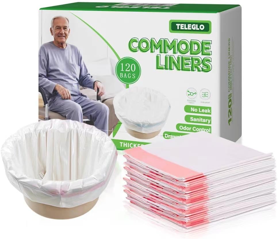 Commode Liners 120PCS Bedside Commode Liners Disposable-Portable Toilet Bags …