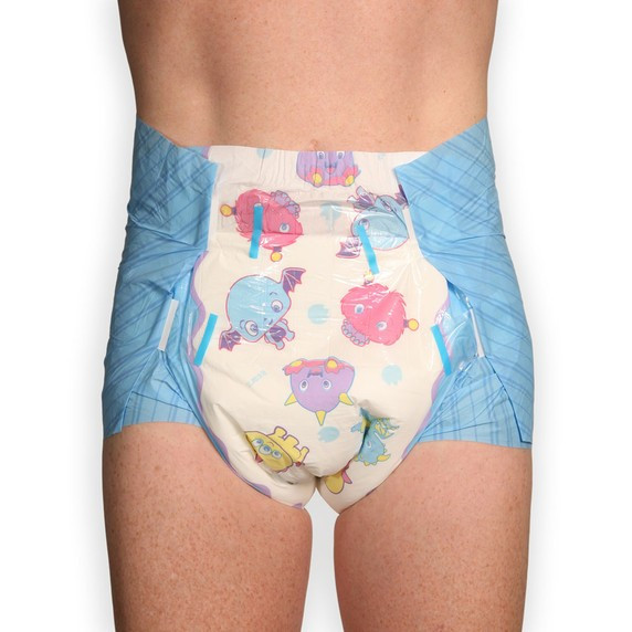 Abdl Lot Of 2 Rearz Lil Monsters Adult Diapers Plastic Backed Size Large