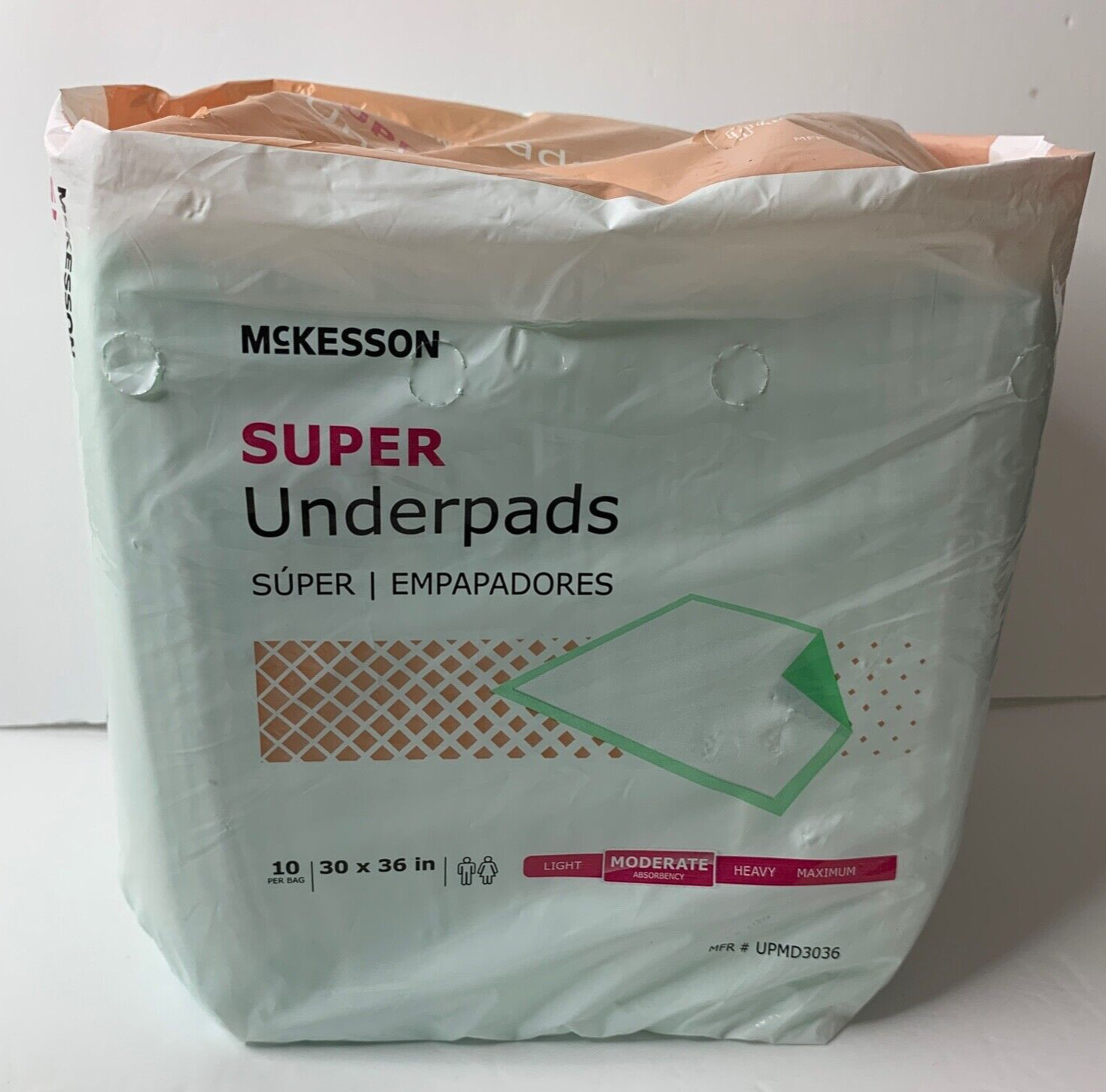 McKesson Moderate Absorbency Adult Bed Disposable Underpads 30″ x 36″ 10 pack