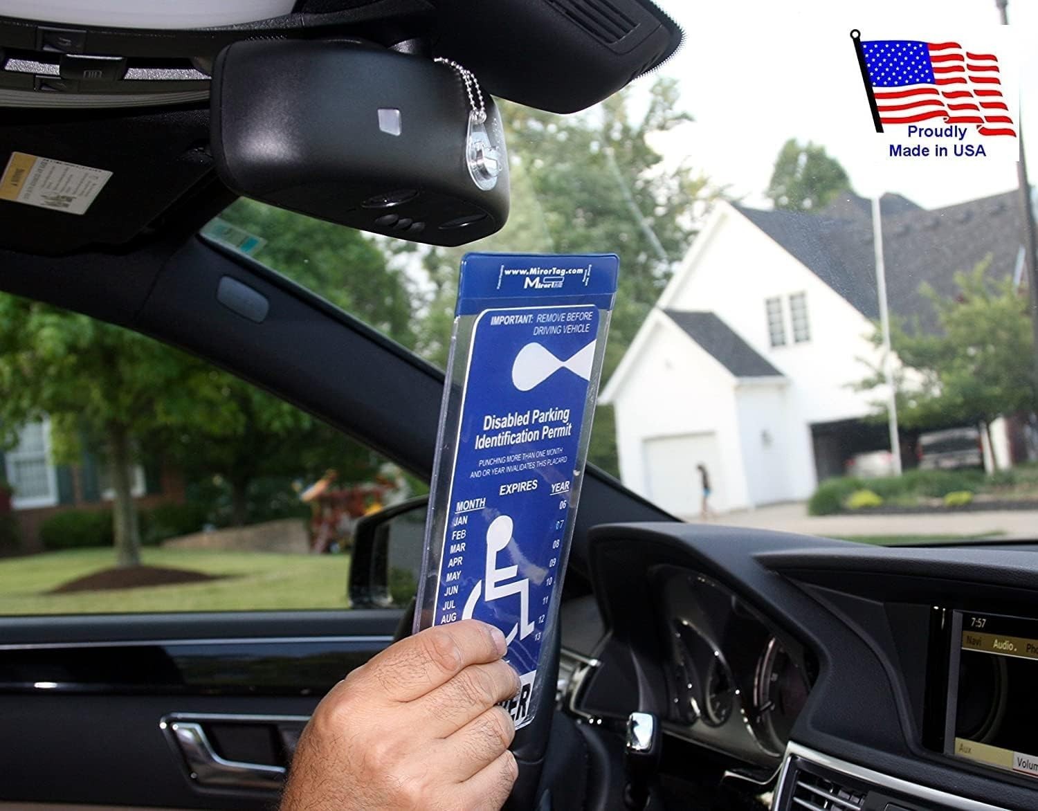 Magnetic Handicap Tag Holder – Fits ALL Mirror Sizes