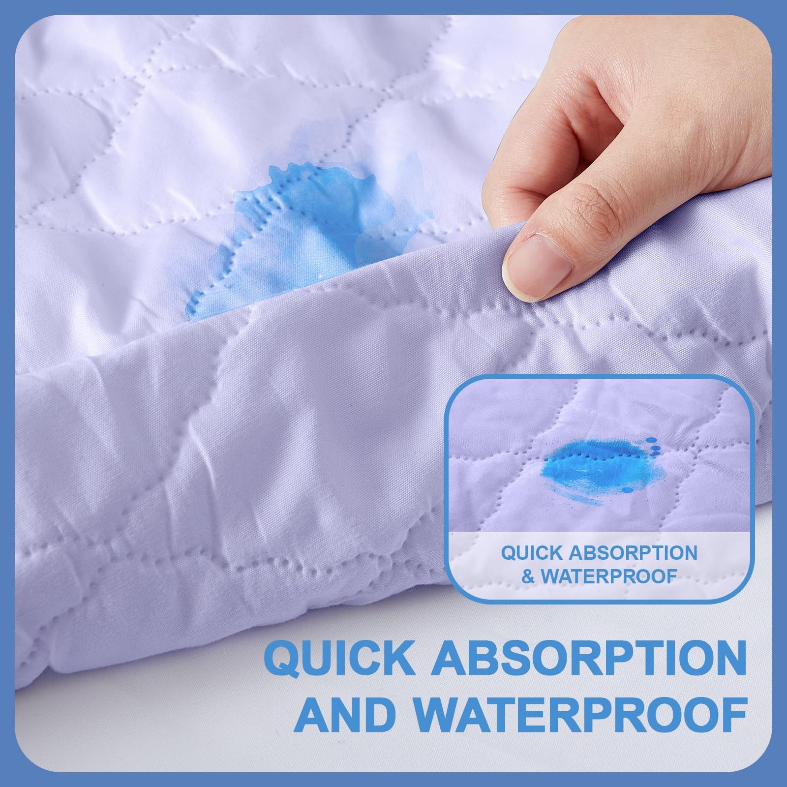 3 Piece Hospital Bed Set, Purple Waterproof Bed Set, Incontinence Protection …