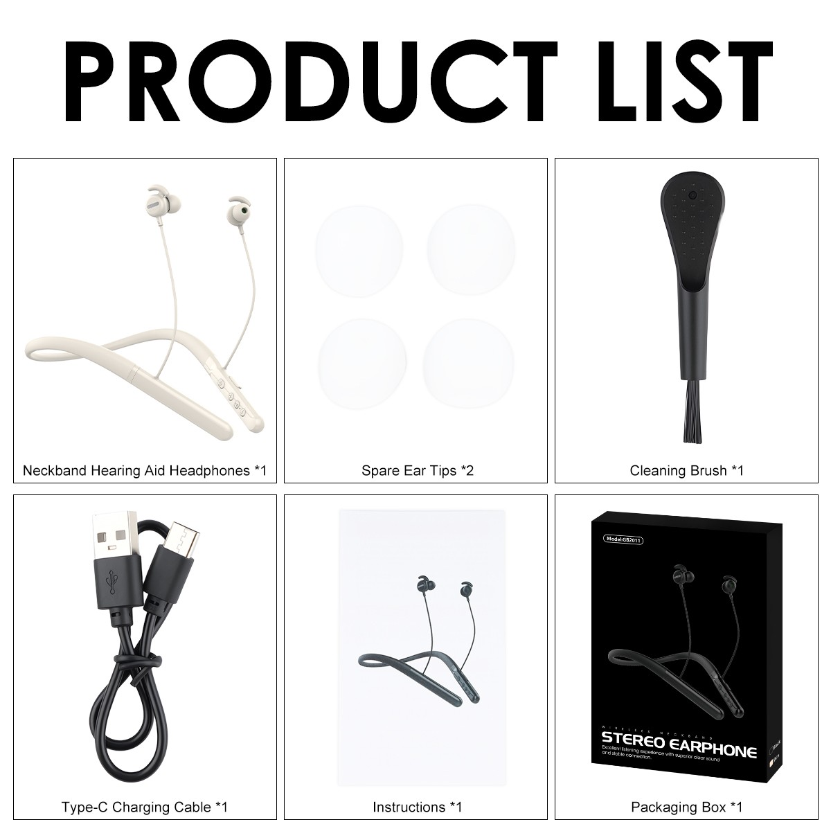 Neckband Hearing Amplifier with Bluetooth 2-in-1 for Seniors 8 Volume Levels 40H