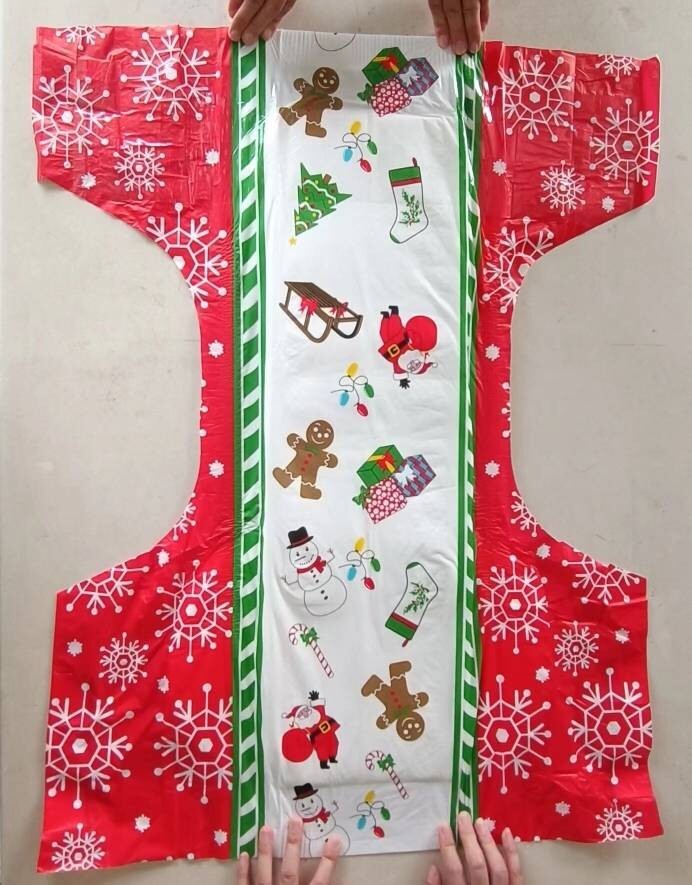 Med-Adult Printed Halloween Christmas Diapers Medium 28″-40″ Mixed Case/4 Packs