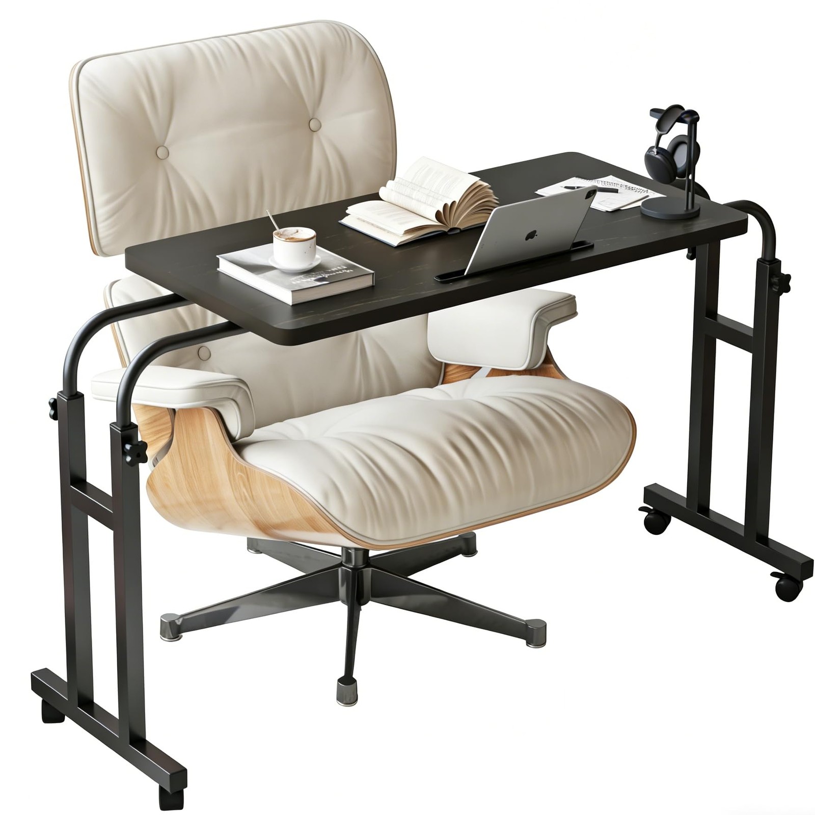 TigerDad QQ2025 Mobile Overbed Table with Wheels Laptop Stand Desk