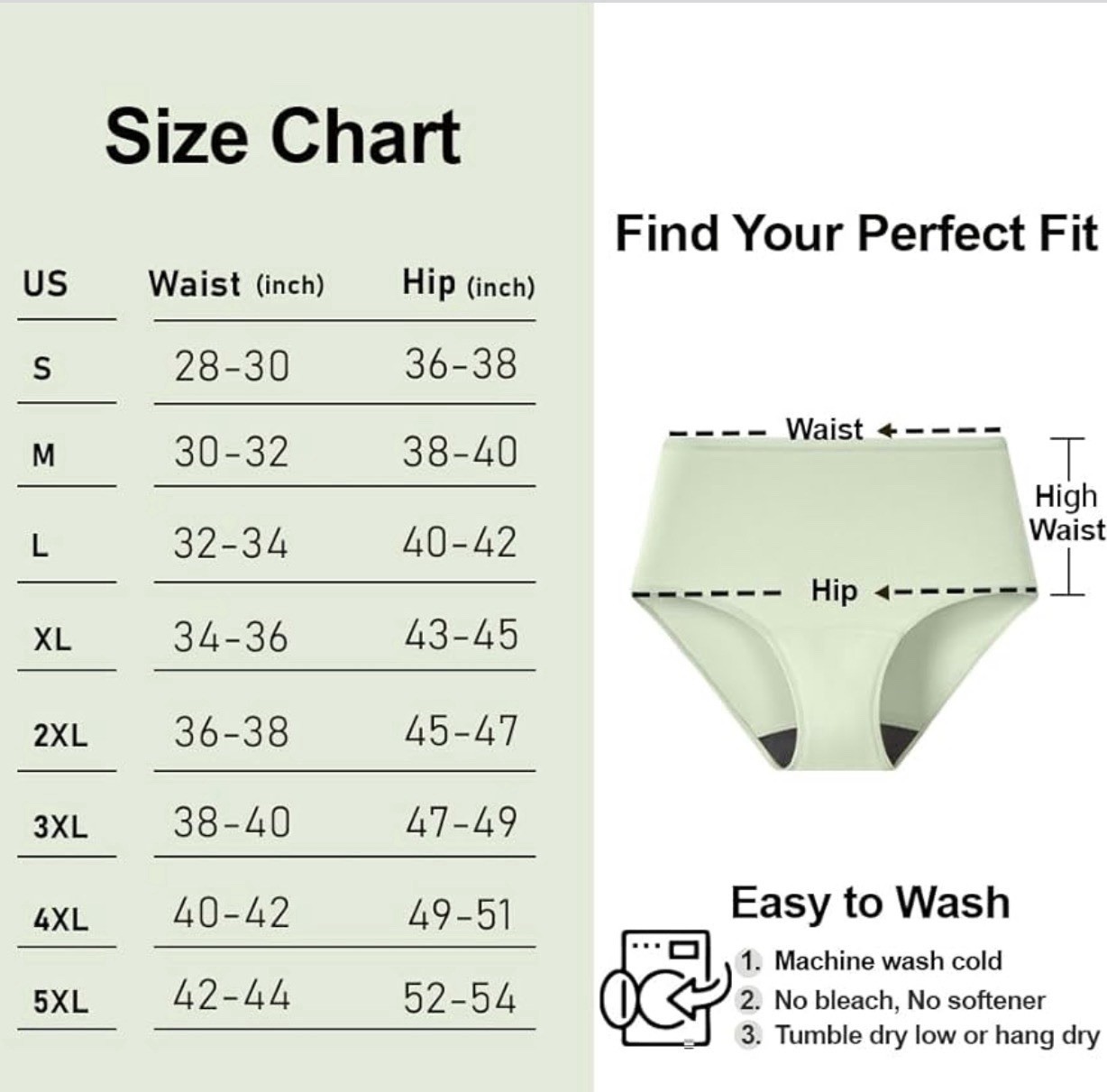 Women’s Washable Incontinence Underwear Small Multicolor Leak Proof Briefs