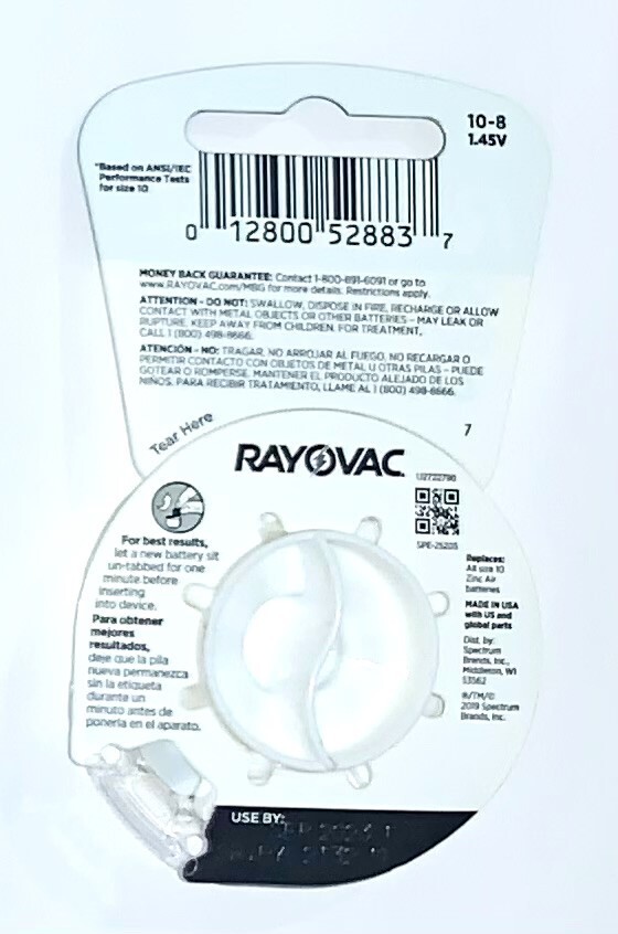 Rayovac Size 10 Hearing Aid Battery 8-Pack-Lot of 3=24 Batteries Best By 01/2026