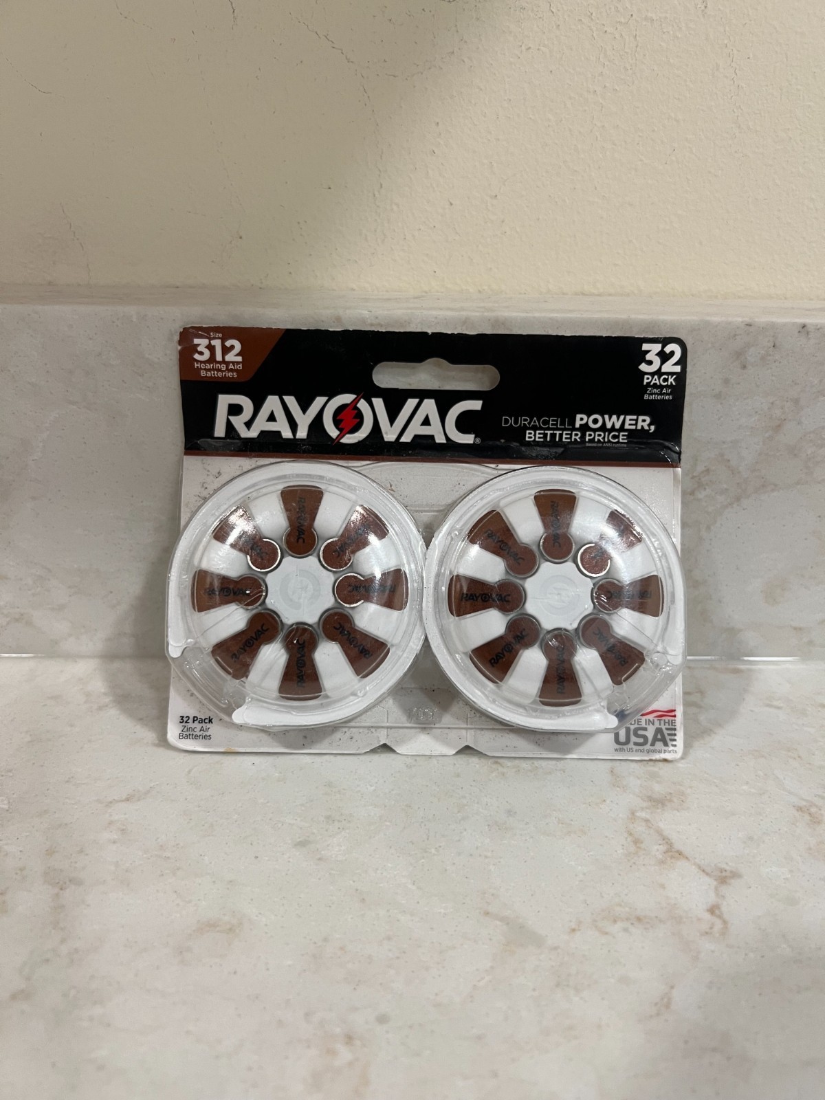 16pk Rayovac Size 312 Hearing Aid Batteries (use by Oct 2027)