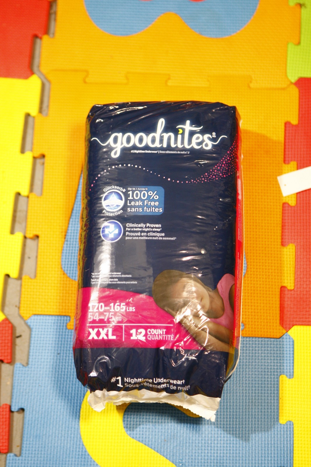 Goodnites Girls’ Nighttime Underwear XXL 120-165 Lbs 12 Count