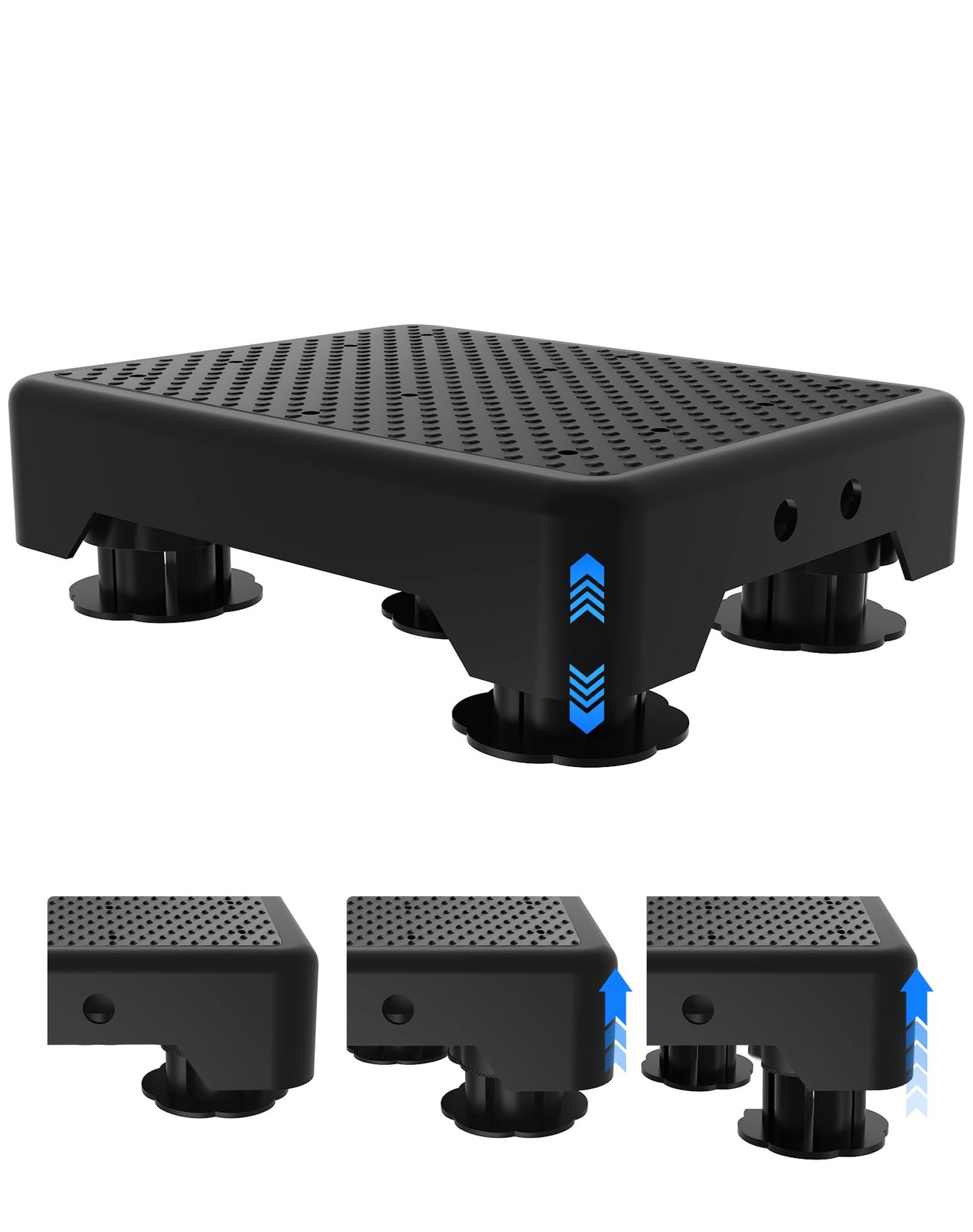 Adjustable Step Stool for Adults Seniors 600 Lbs Wide Non Slip Bed Platform