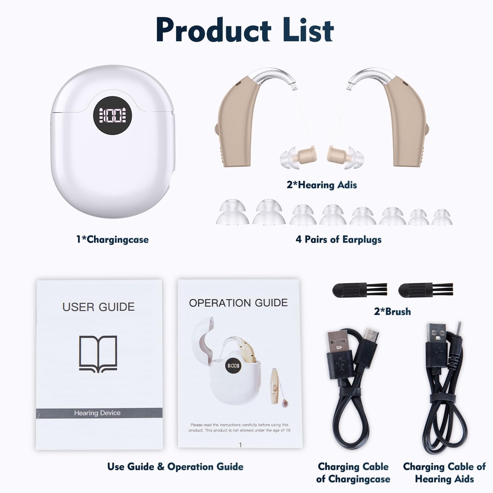 Hearing Aids, Rechargeable Hearing Aids for Seniors, Hearing Amplifiers with Noi