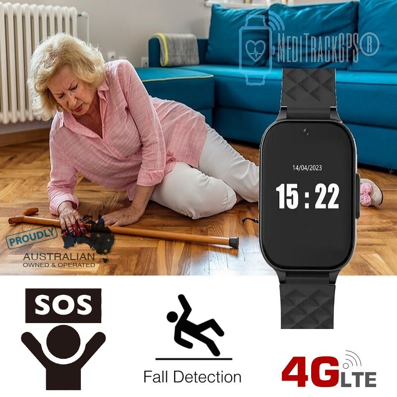 4G GPS Smart Adult Medical Alert Watch Waterproof, Touch Screen, SOS Button, BP