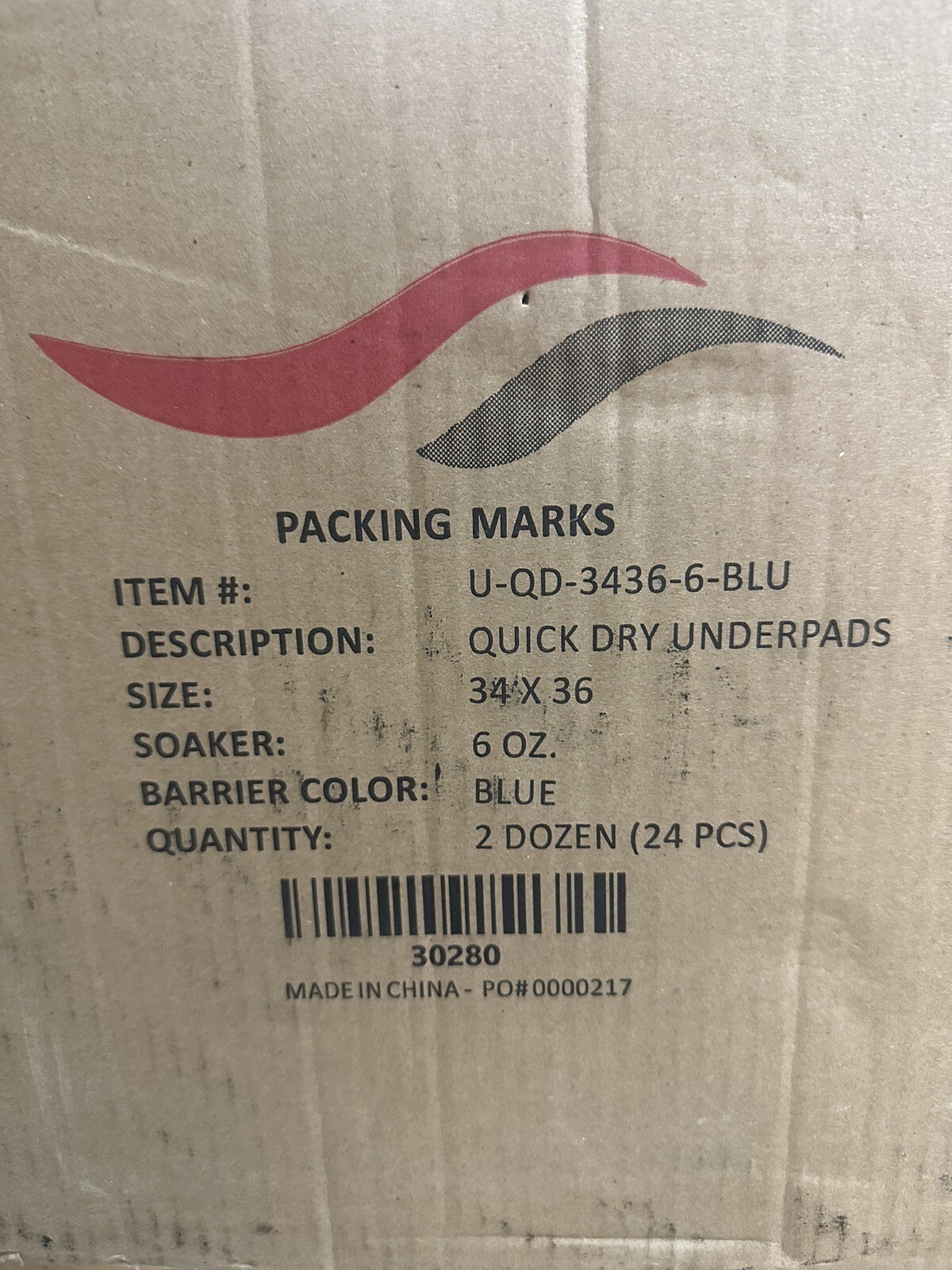 Quick Dry Underpass 6 Oz. (24 Pcs) Packing Marks 34×36 U-QD-3436-6-BLU