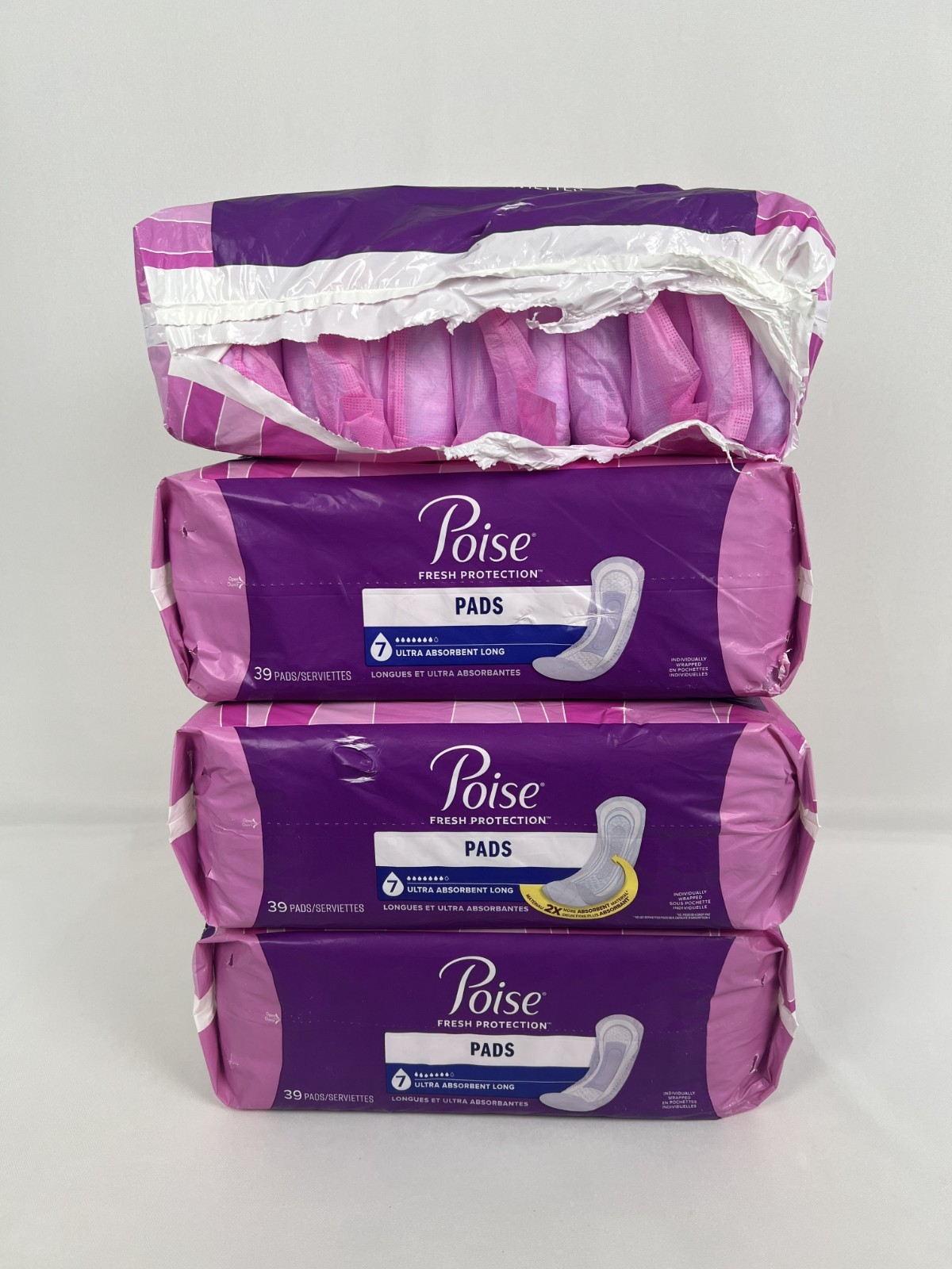 Poise Incontinence Pads and Postpartum, 7 Drop Ultra Absorbency Long, 150 Count