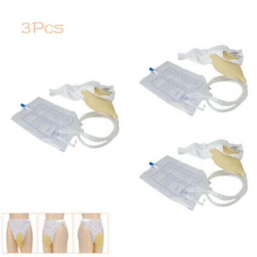 1000ml Portable Wearable Urinal Urine Bag Collector Toilet Male Travel US，3PC