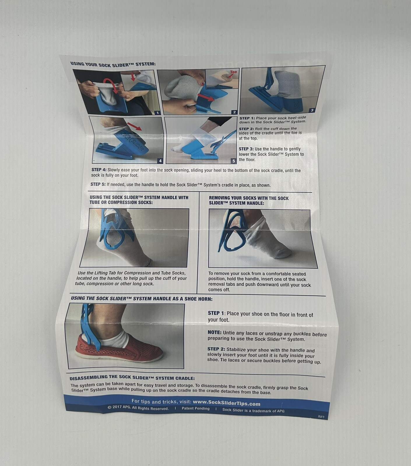 Allstar Innovations Blue Sock Slider As Seen On TV Put On Take Off Socks Shoes