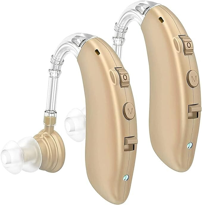 1 Pair Rechargeable Hearing Aids for Seniors & Adults with Noise Cancelling Dig