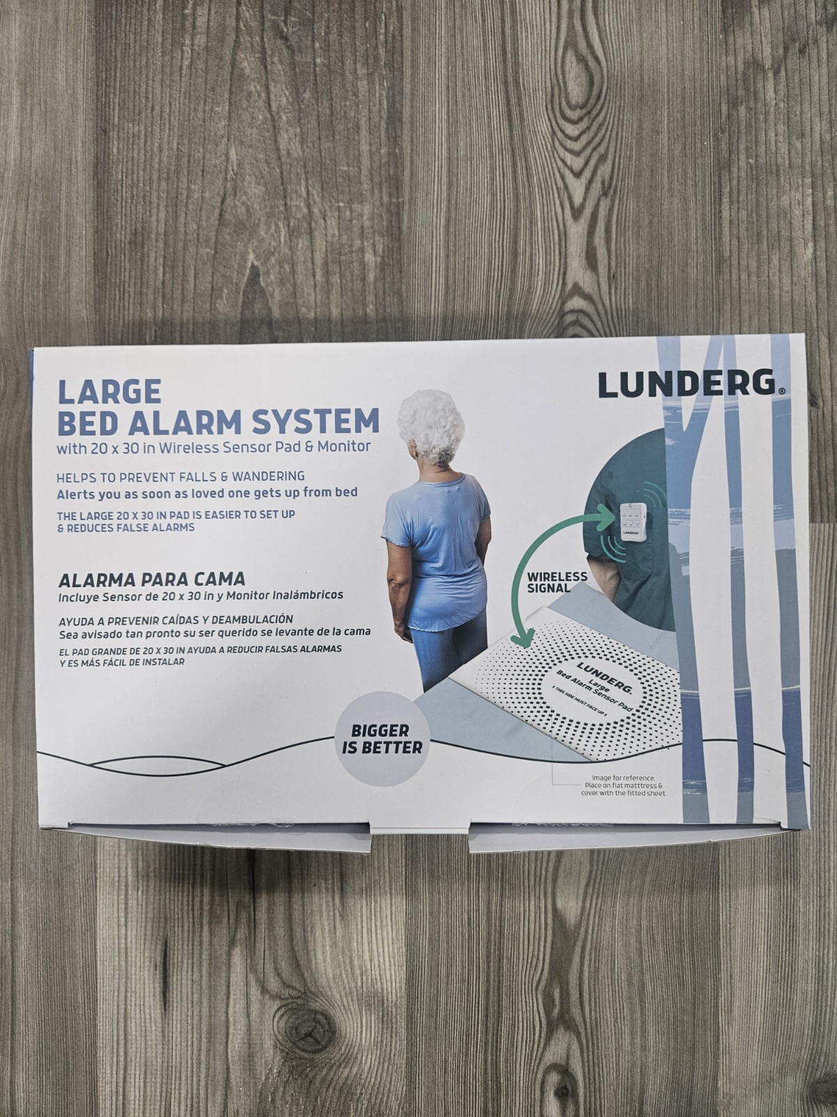 ​Lunderg Large Bed Alarm System Wireless Sensor Pad 20×30 Pager Fall Prevention