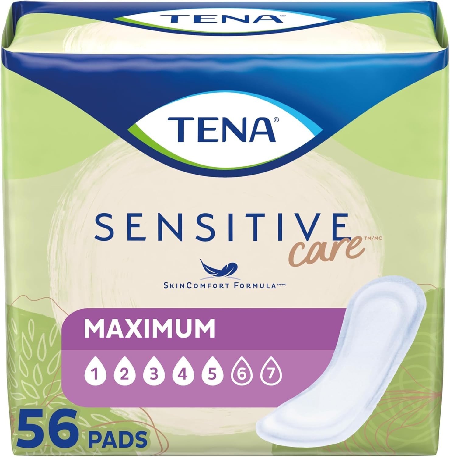 Dermatologically Approved Incontinence Pads for Women – 56 Count, Regular Size