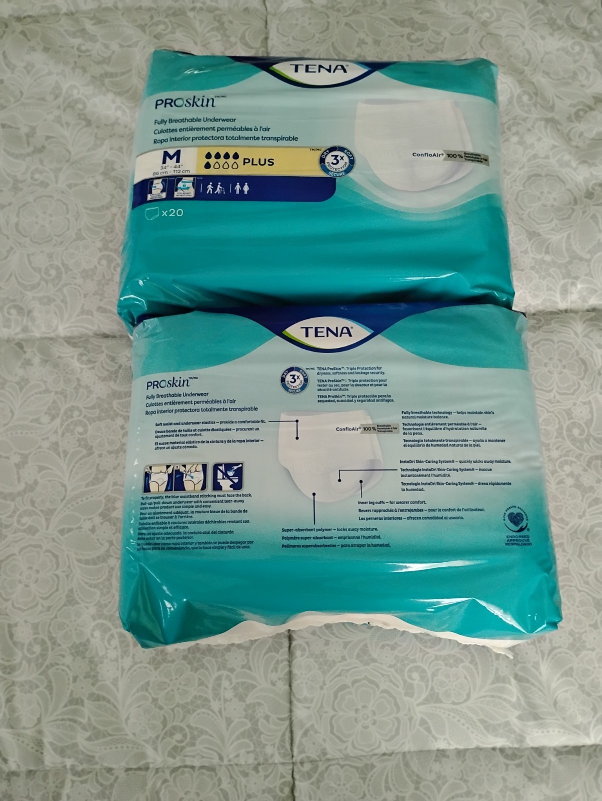 Tena Proskin Maximum Absorbency Underwear for Men, M, 2 pack, 40 Count