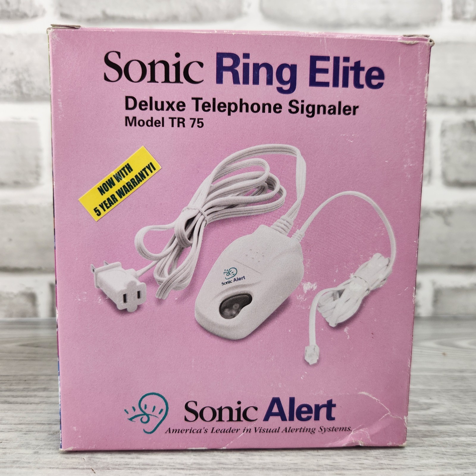 Sonic Ring Elite Deluxe Telephone Signaler Model TR 75 White NEW Sonic Alert