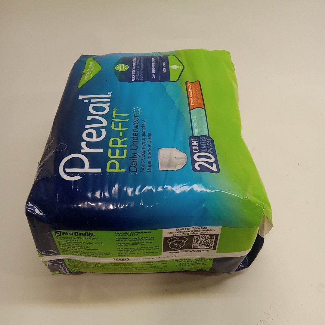 Prevail Per-Fit Small Adult Protective Underwear Daily Briefs 20 Count New