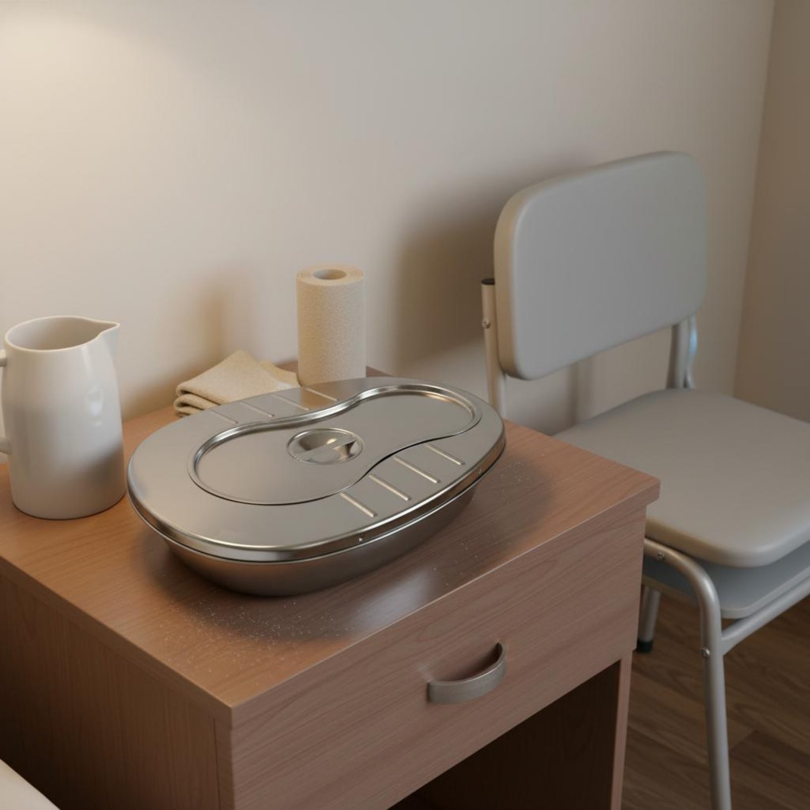 Stainless Steel Bedpan Easy to Clean Metal Commode Pan Sturdy Duty for Patients