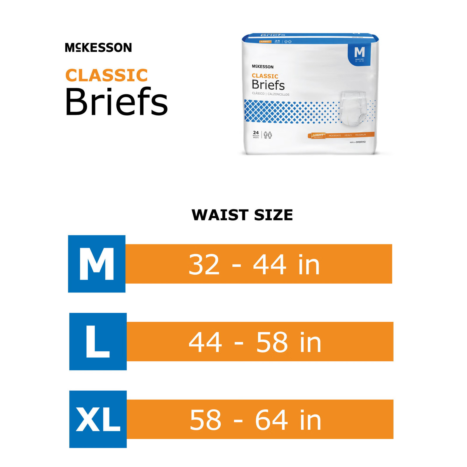 72 McKesson Adult Disposable Diaper Briefs Underwear L Tab Closure Cloth-Like
