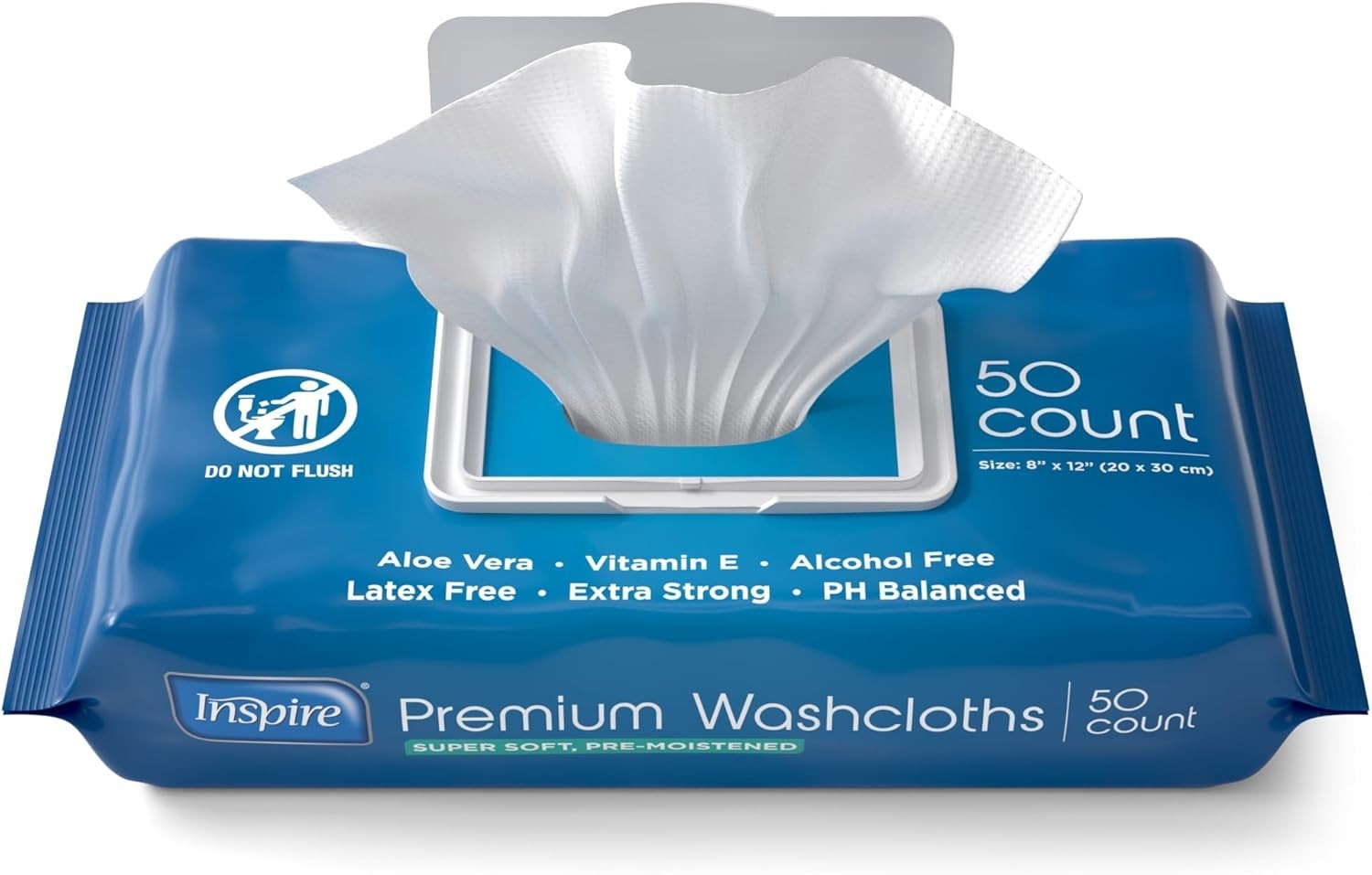 Convenient Pouch of Aloe Vera Wet Wipes for Adults – 50 Count, Gentle & Soft