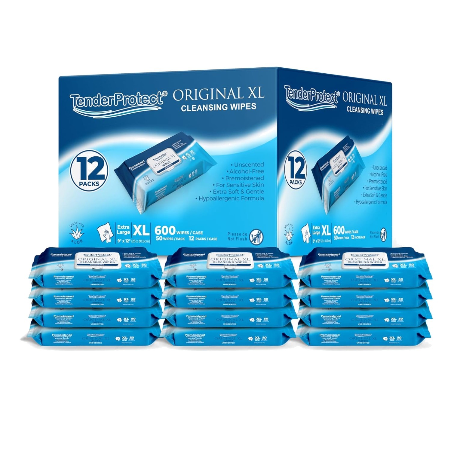 Extra-Large Wet Wipes 9″x12″ – Gentle Cleansing for Elderly