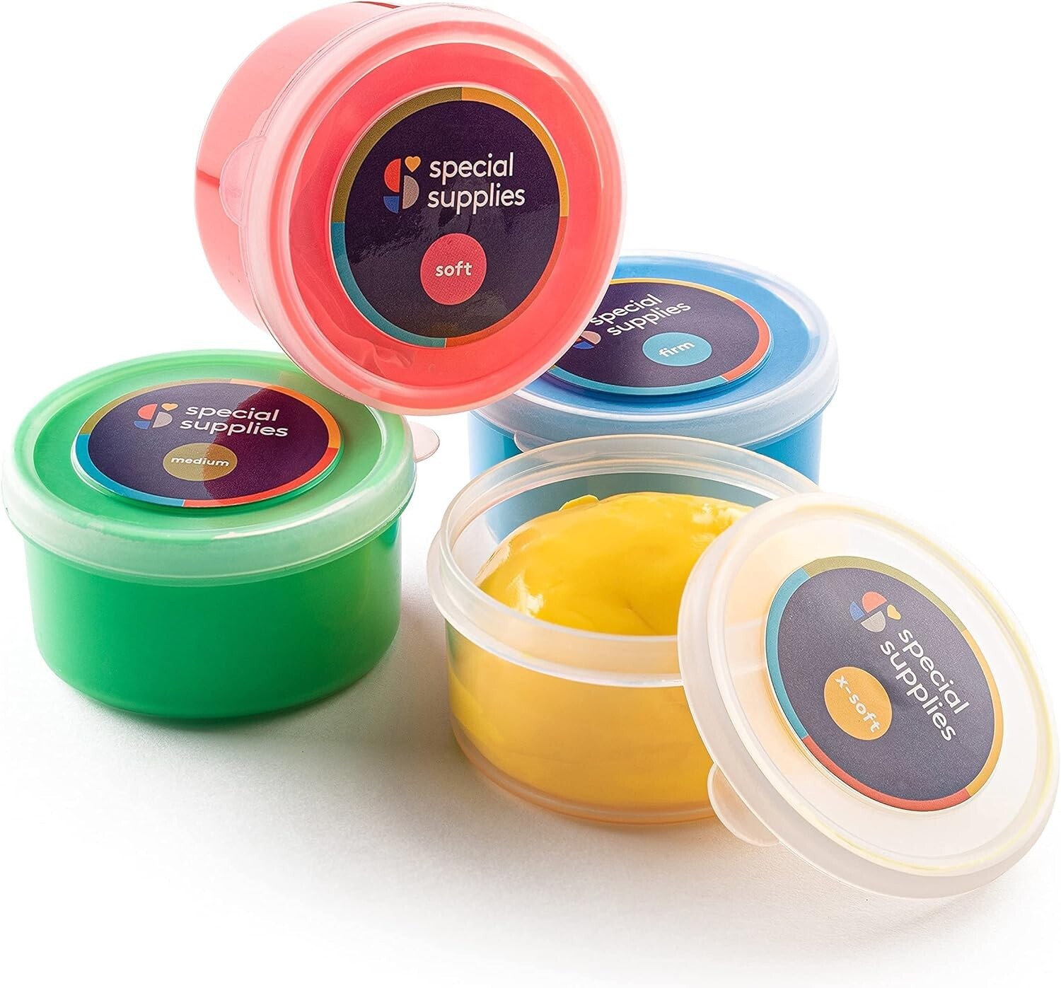 Therapy Putty Silicone Set of 4 Colors Stress Relief Hand Exercise Tool Kit