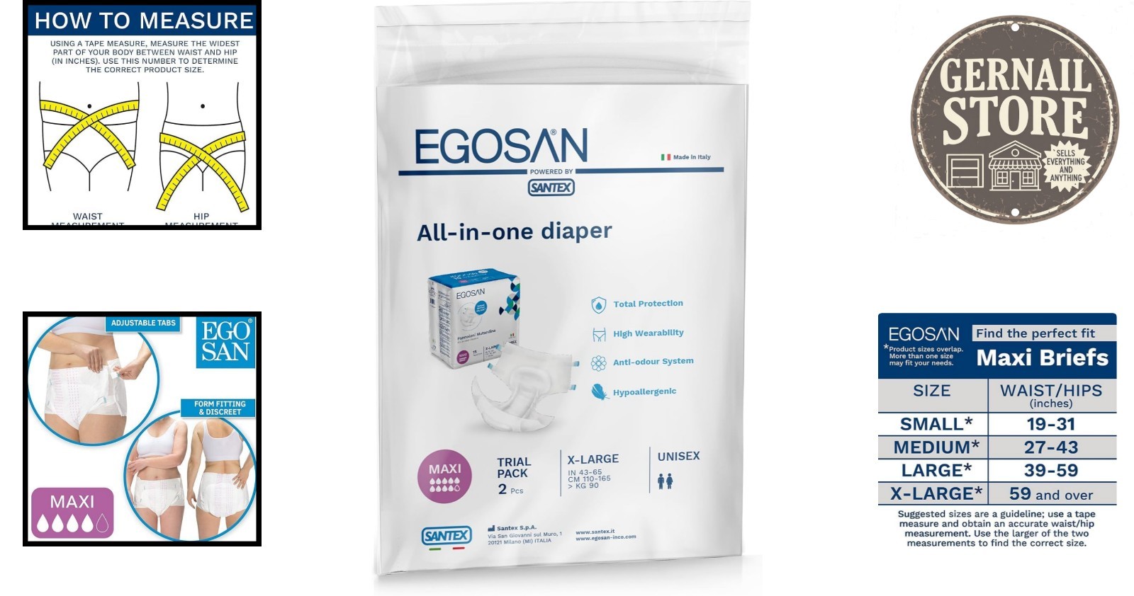 Unisex Adult Diapers with Maximum Absorbency, Adjustable Tabs – XL Sample Pack
