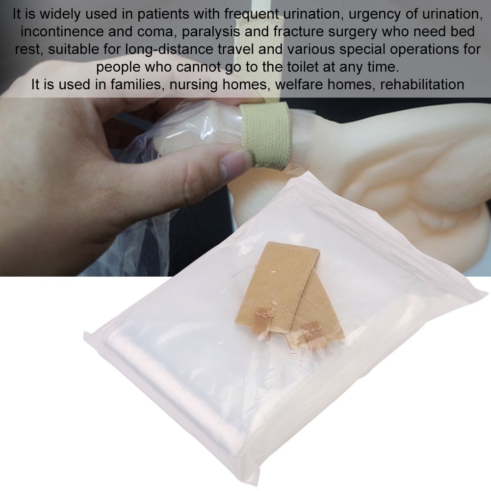 Male Disposable Urinal Pee Holder Bag 1700ml Collector For Bladder Incontine NY