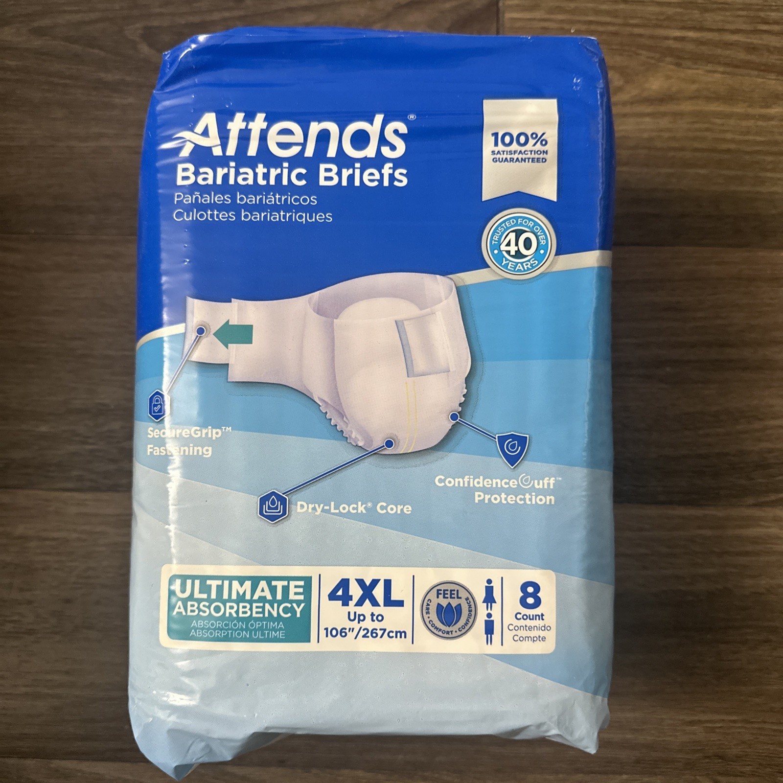 Attends Bariatric Briefs 4xl Ultimate Absorbeny 8ct
