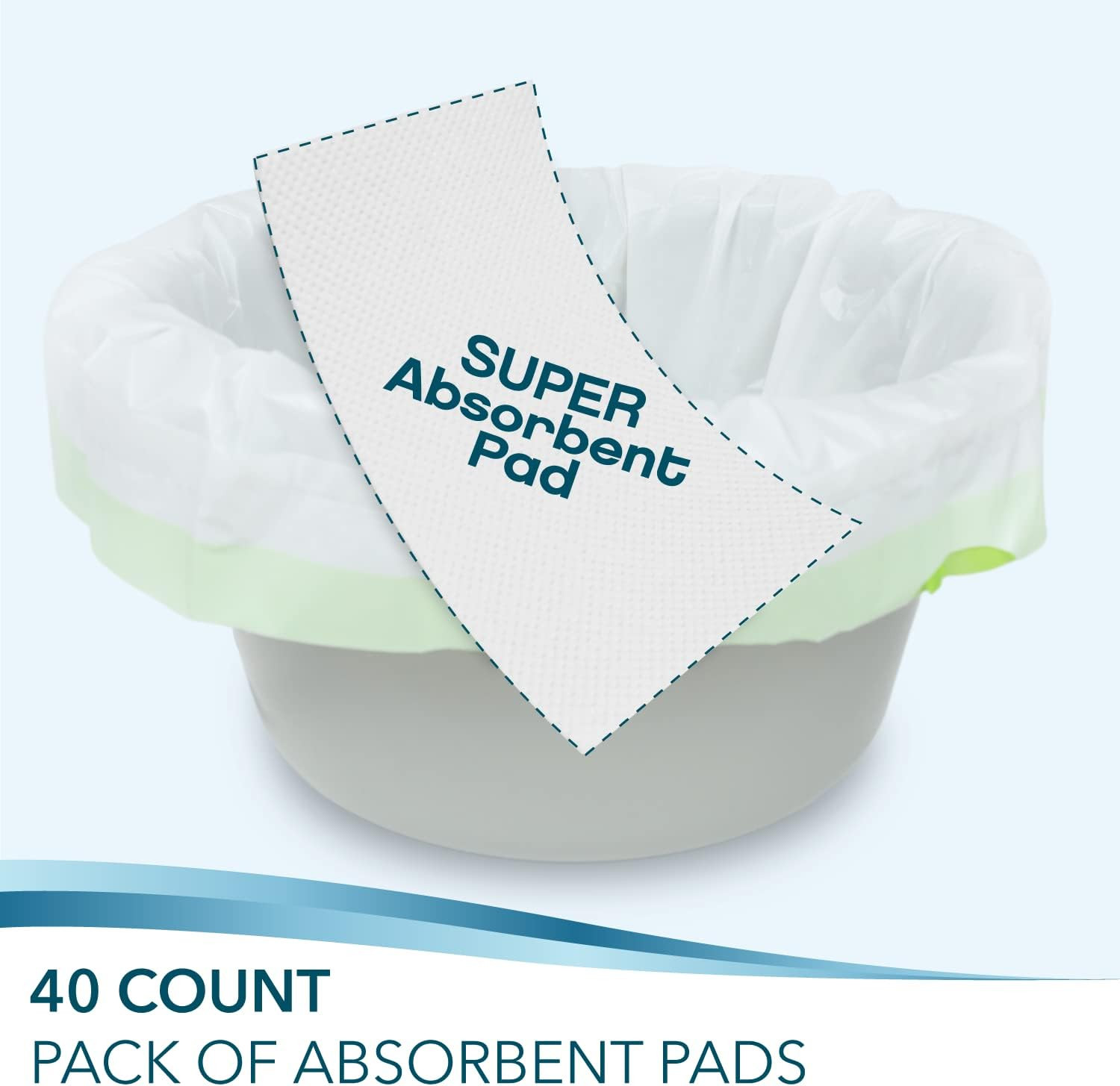Bedside Commode Absorbent Pads for Portable Toilet Chair Bucket and Bedpan | Val
