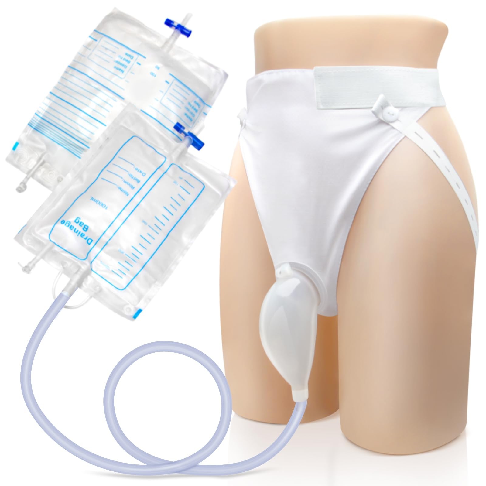 Catheter for Men, Urine Collection Bag Elderly Men Male Age White